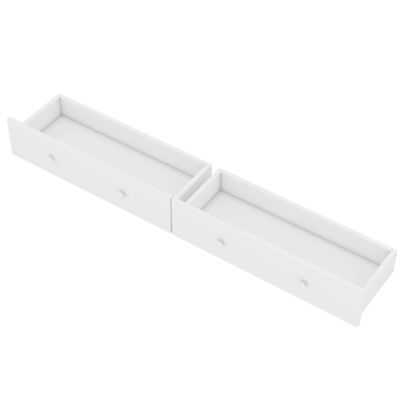 Letto a Casetta per Bambini con 2 Cassetti Estraibili, Letto per Cameretta in Legno e MDF, Senza Materasso, 90×200 cm, Bianco