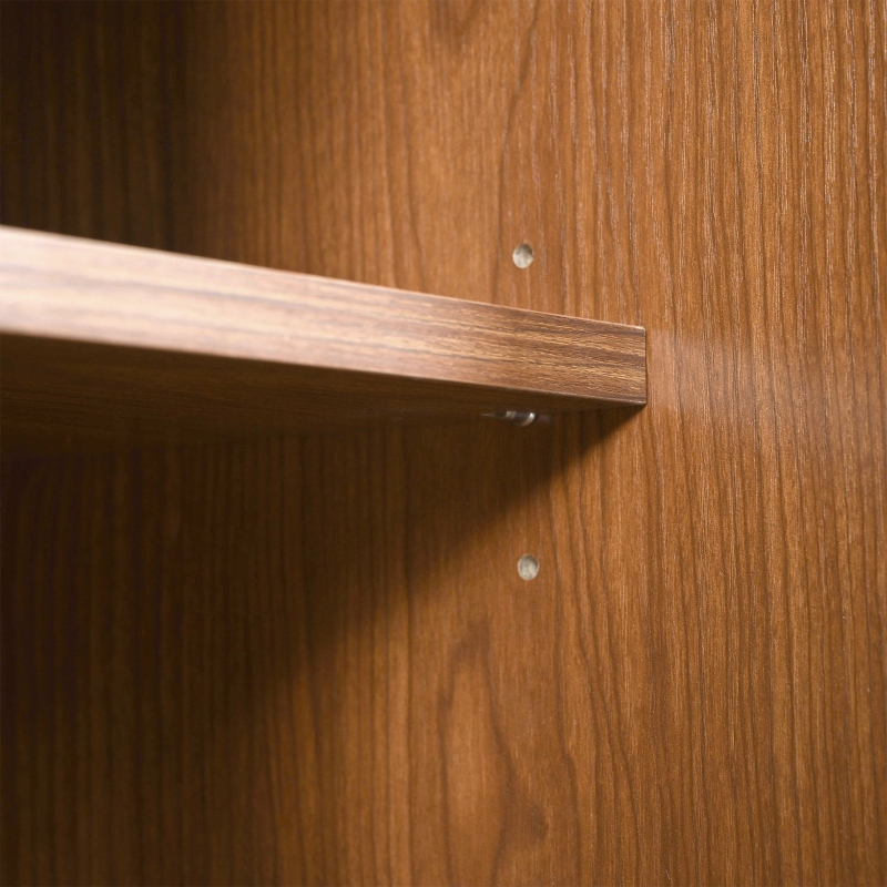 Buffet avec 3 tiroirs，aves 3 portes coulissantes cannage en rotin, étagères réglables,120×40×78 cm, Couleur noyer