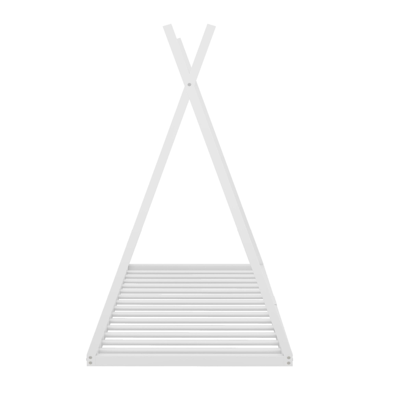 Letto per bambini con forma a triangolo, senza materasso，90×200 cm, Bianco