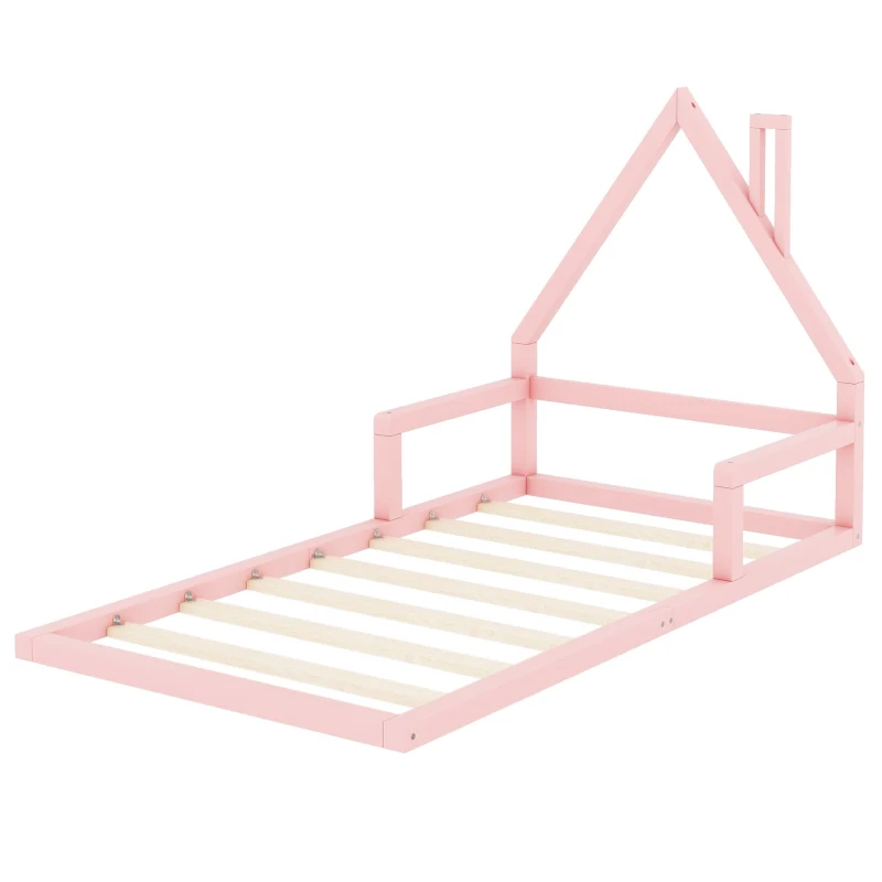Lits d'enfant en forme de maison 90x200cm,sans matelas, Rose