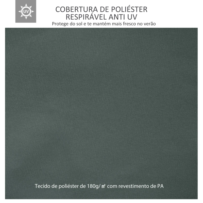 Outsunny Toldo de Substituição de 3x3m para Pérgola de Jardim com 8 Orifícios de Drenagem e Ventilação Cinza
