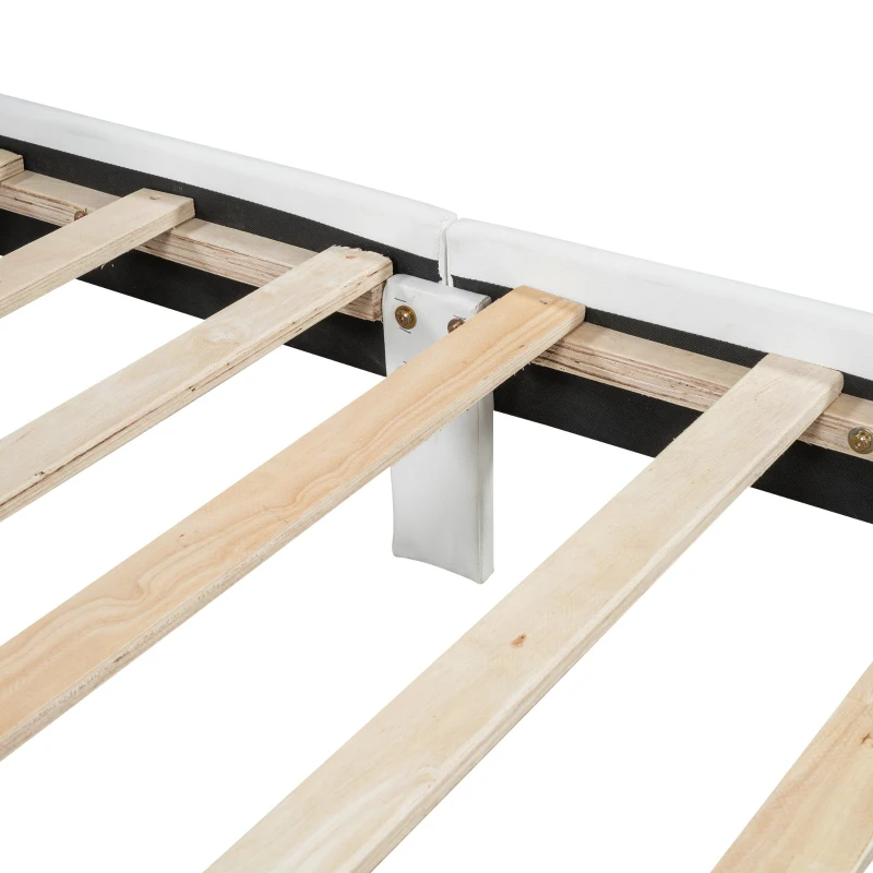 Letto imbottito matrimoniale, testiera cloud, senza materasso, 140×200 cm, Bianco