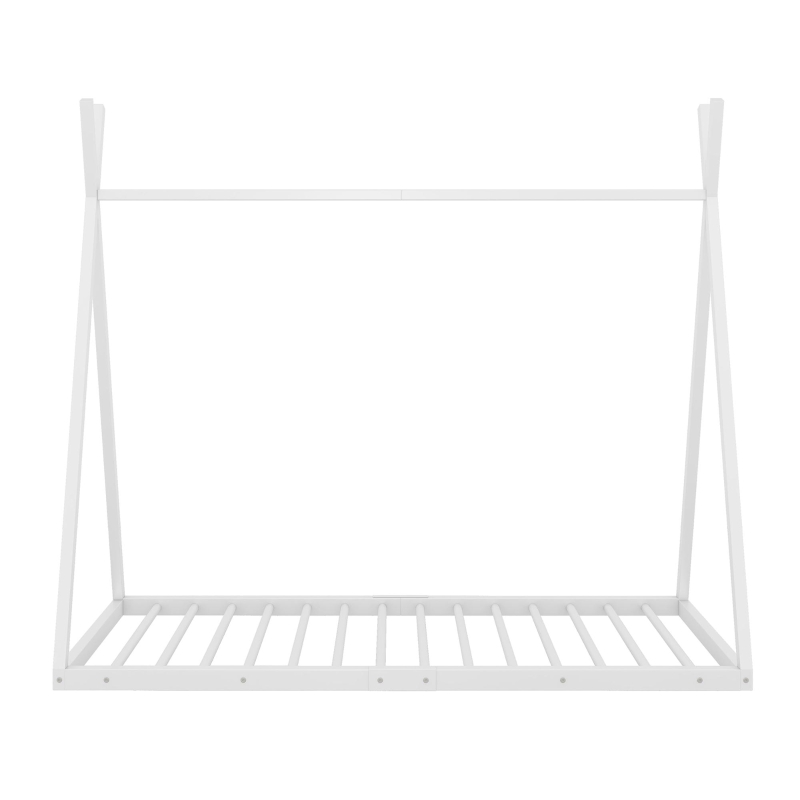 Letto per bambini con forma a triangolo, senza materasso，90×200 cm, Bianco
