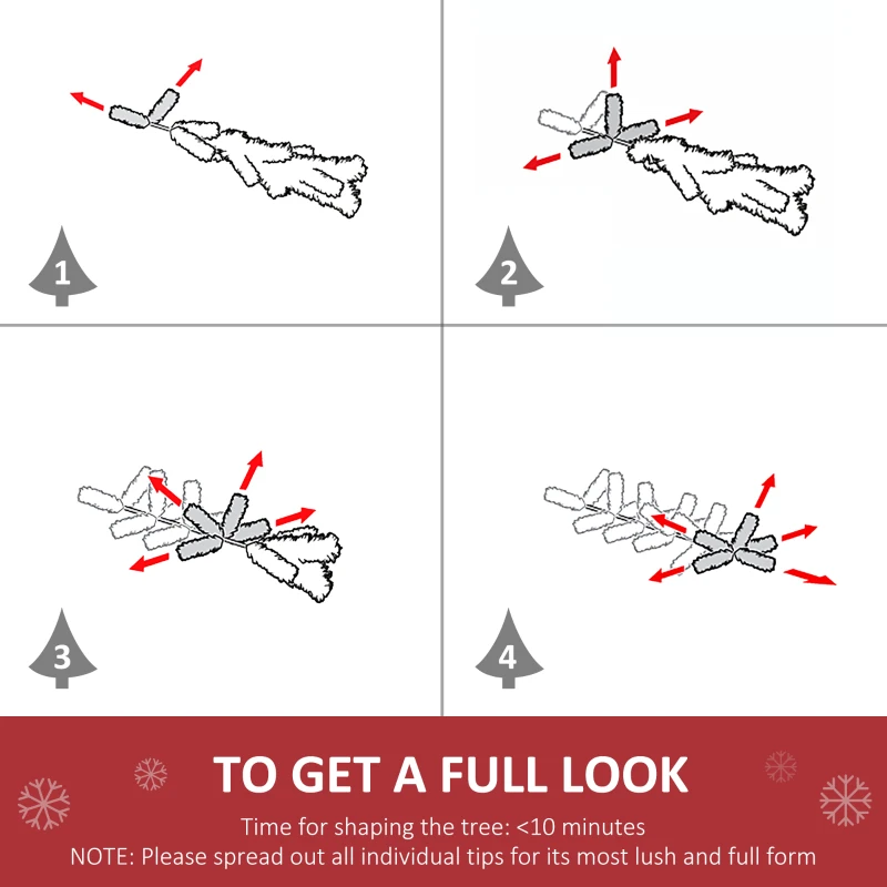 HOMCOM Zestaw 2 Mini Choinek Świątecznych z Oświetleniem LED, Szyszkami i Czerwonymi Jagodami, Zielony PVC, Ø33 x 75 cm