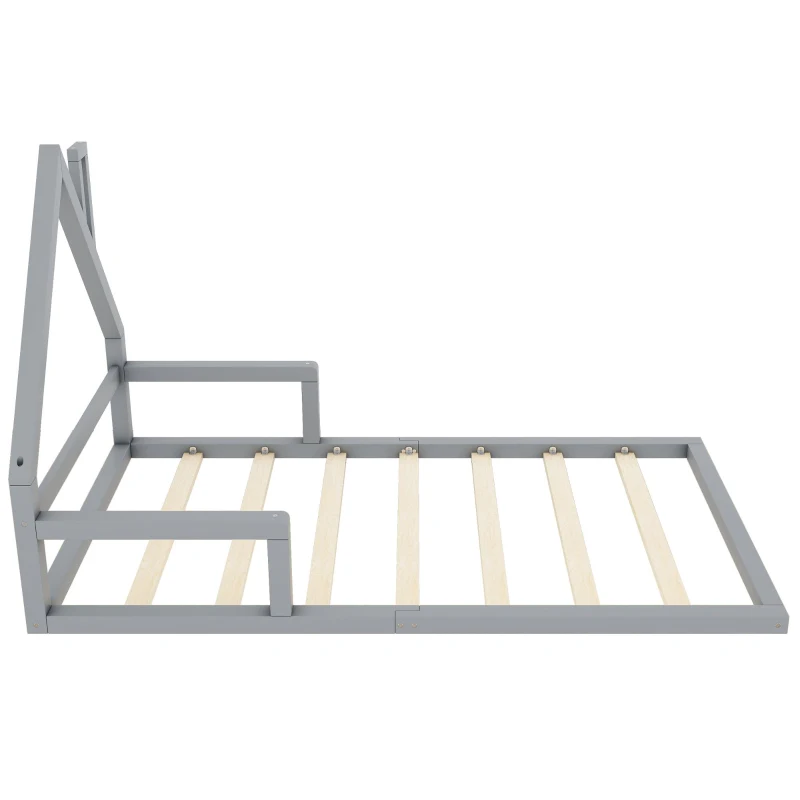 Lits d'enfant en forme de maison 90x200cm,sans matelas, Gris