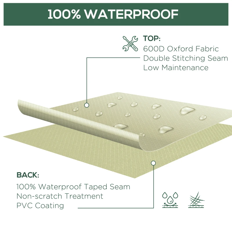 Outsunny® Abdeckung Gartenmöbel Schutzhülle Beige L68 x B87 x H77 cm