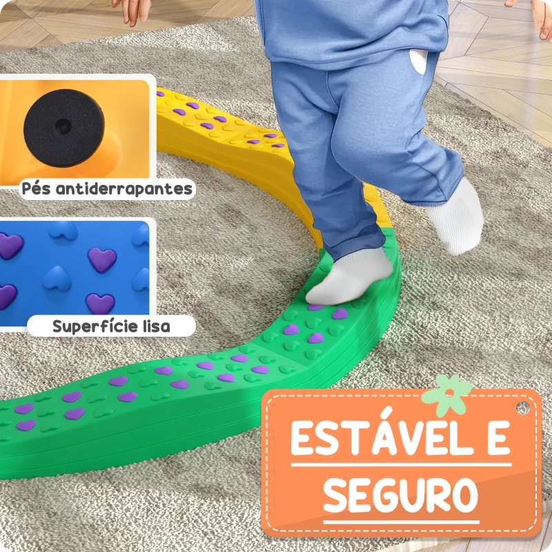 AIYAPLAY Traves de Equilíbrio para Crianças Jogo de Equilíbrio de 8 Peças em Forma de Arco Base Antiderrapante  Ø125x8 cm Multicor