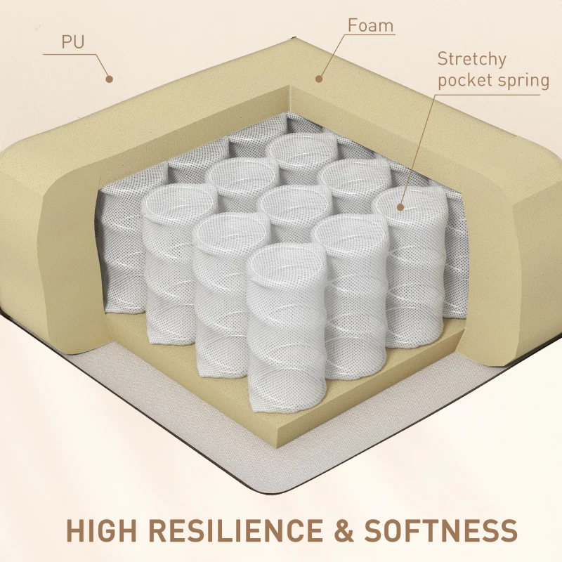 HOMCOM Fotel masujący z funkcją kołysania, podgrzewania Kremowy