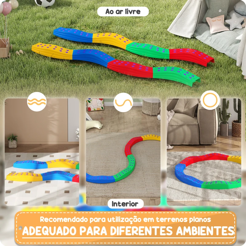AIYAPLAY Traves de Equilíbrio para Crianças Jogo de Equilíbrio de 8 Peças em Forma de Arco Base Antiderrapante  Ø125x8 cm Multicor