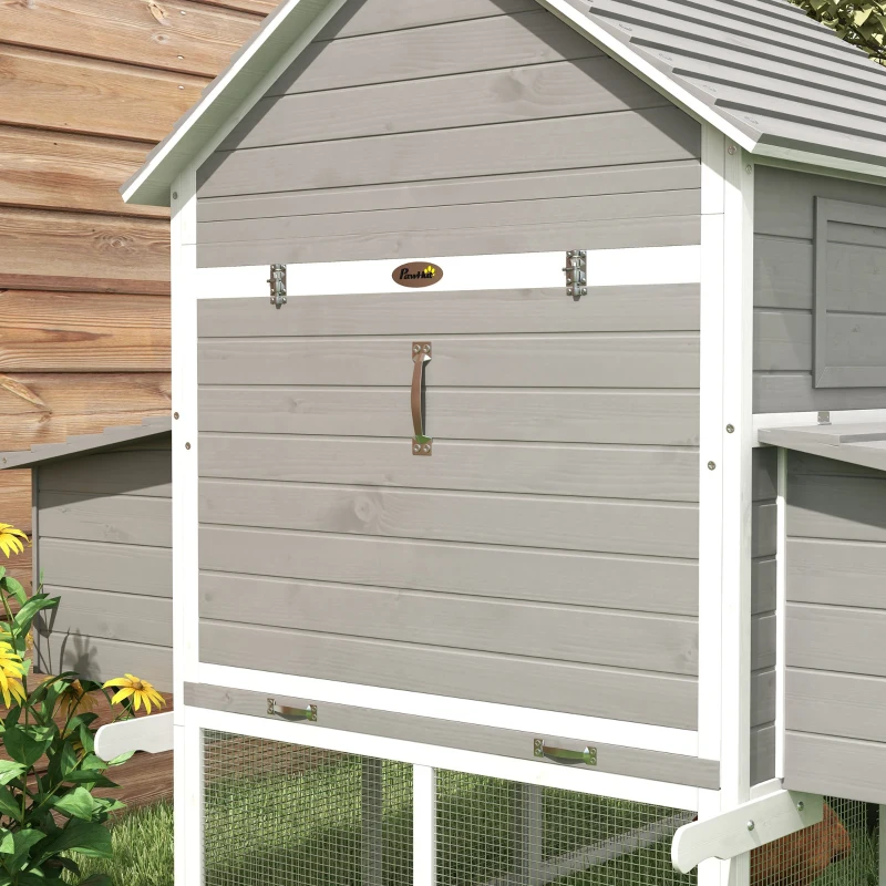 PawHut Cotet pentru Gaini Ouatoare pentru Exterior, Adapost cu Rampa si Zona imprejmuita, 310 cm(m-9)