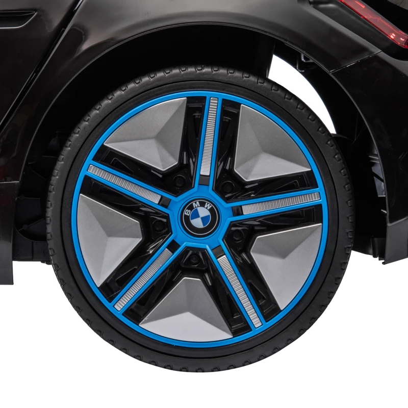 HOMCOM Masina electrica pentru copii licenta BMW telecomanda claxon faruri negru rosu albastru pentru copii pentru plimbare pentru distractie echilibru(m-9)