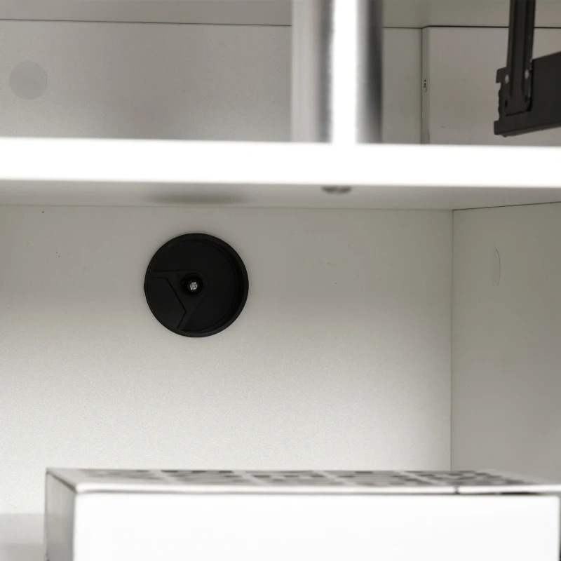 Homcom Birou PC 120 × 55 cm PAL+Otel cu Sertare & Raft Monitor