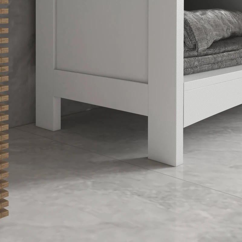 kleankin Dulap Rustic Alb pentru Sub Chiuveta – 2 Usi si Rafturi(m-9)