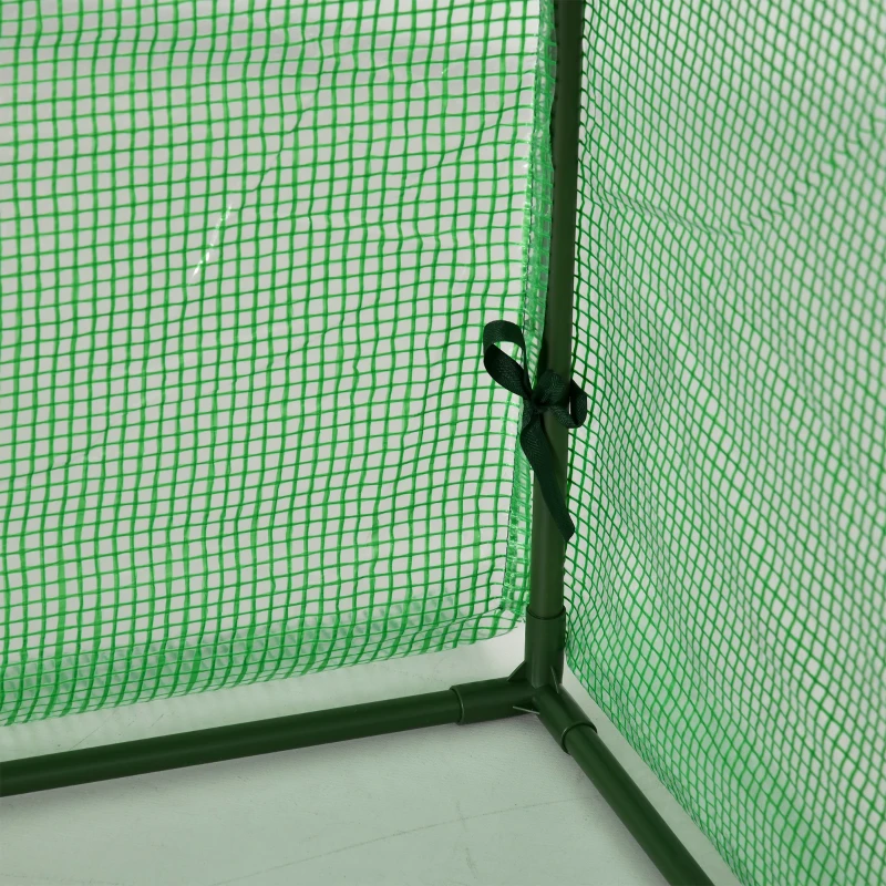 Outsunny Sera de Gradina tip Tunel din Otel si Plastic PP cu Usi care se Ruleaza 295x100x80 cm, Verde