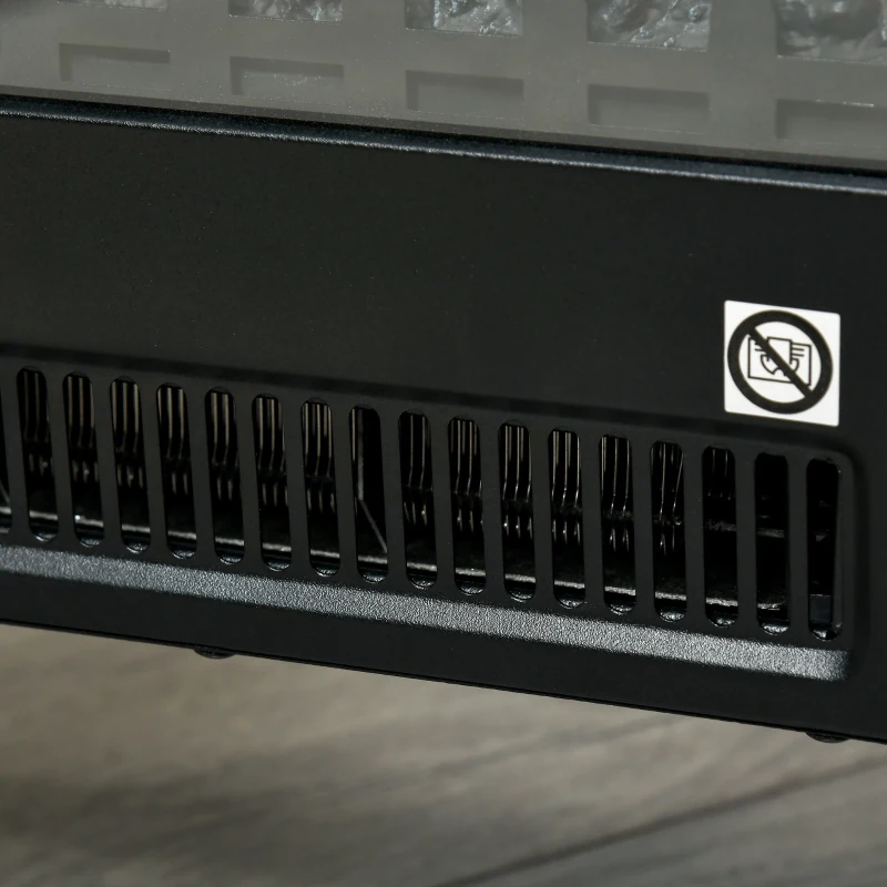 HOMCOM Chimenea Eléctrica de Pie Portátil 1800-2000W con Llama Simulada Termostato Ajustable y Protección Sobrecalentamiento para Salas de hasta 30 m² 37x22,8x45,8 cm Negro