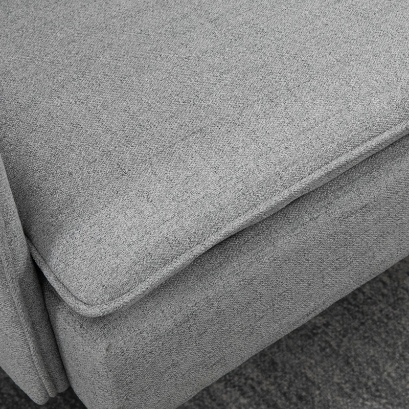 HOMCOM Sofá de 2 Lugares Moderno Estofado em Poliéster com 4 Almofadas Apoio para os Braços e Pés de Aço 139x68x80 cm Cinza