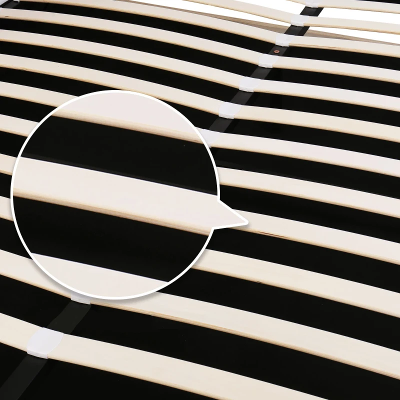 Polsterbett mit Lattenrost und Stauraum, LED-Beleuchtung, ohne Matratze, 180 x 200 cm, Weiß