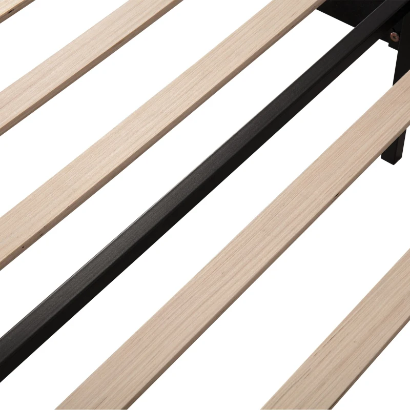 Letto imbottito con testiera regolabile in altezza e rete a doghe, senza materasso, 90×200 cm, Rosa