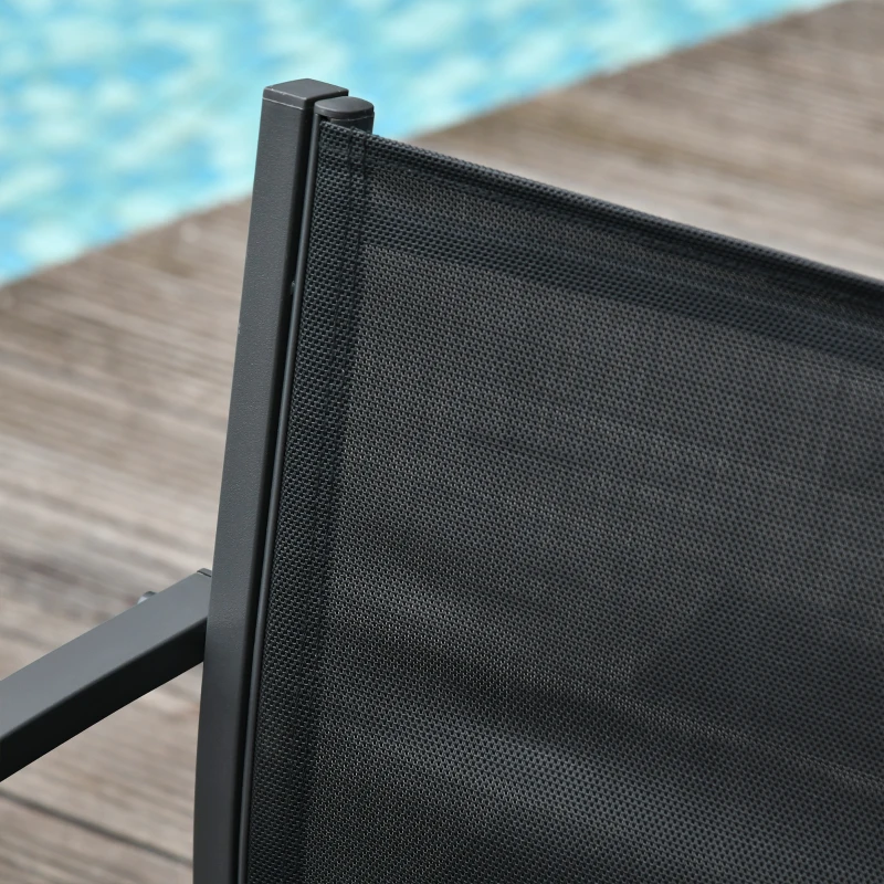 Outsunny Conjunto de Móveis de Jardim Conjunto de 4 Peças com 2 Poltronas 1 Sofá de 2 Lugares e Mesa de Centro com Tampo de Vidro Preto