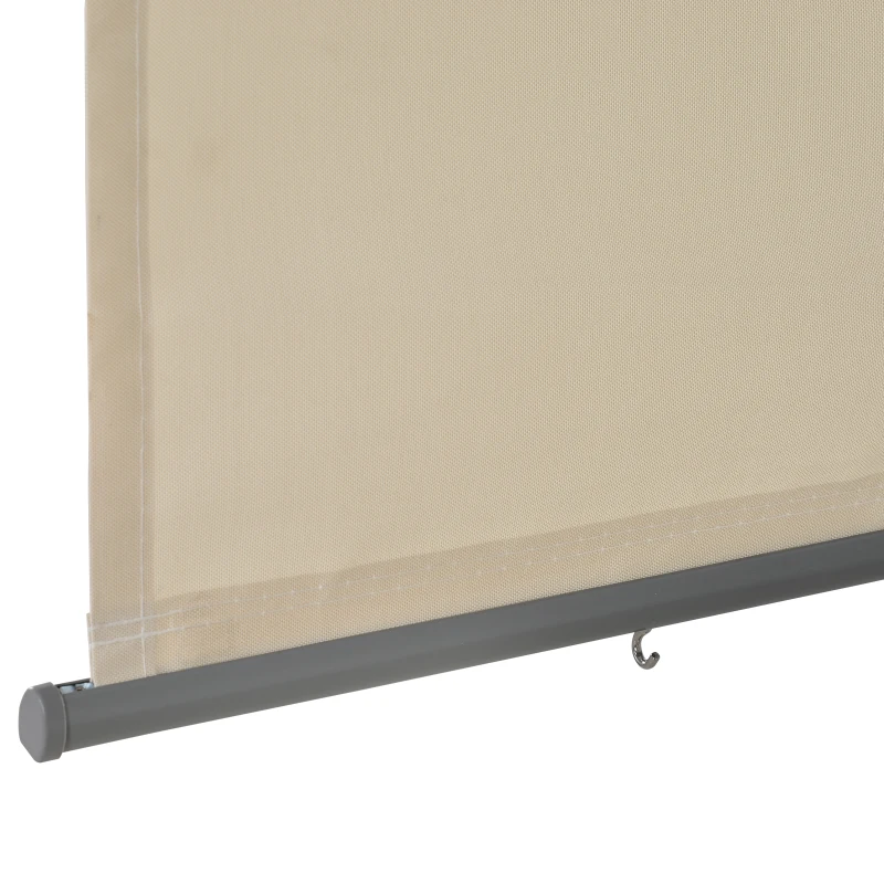 Outsunny Toldo para Balcón 160x250 cm Colocación en Techo o Pared Función Vertical y Horizontal con Tirador Color Beige
