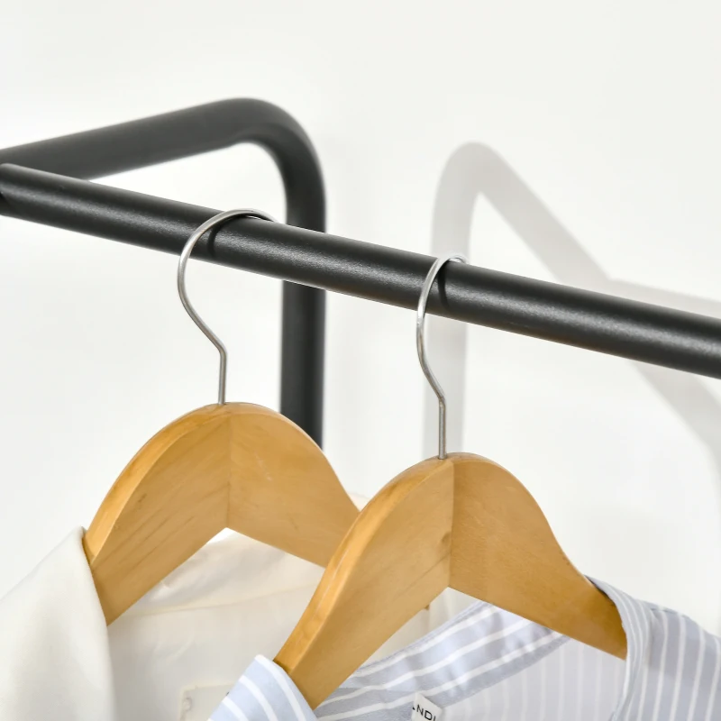 HOMCOM Cabideiro para Roupa com Rodas 6 Gavetas de Tecido Barra para Pendurar para Corredor Quarto 63,5x40x172,5 cm Castanho Rústico