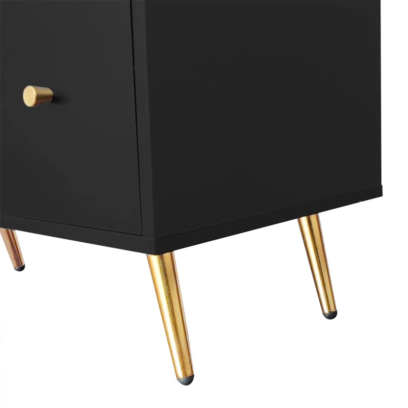 Credenza portaoggetti autoportante，con Ante in Vetro e Luci LED, 130×40×80 cm, Beige