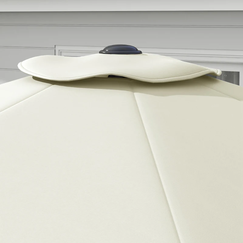 Outsunny Toldo de Substituição para Chapéu de Sol de 3 m com Ventilação Superior para Exterior Jardim Pátio Piscina Creme
