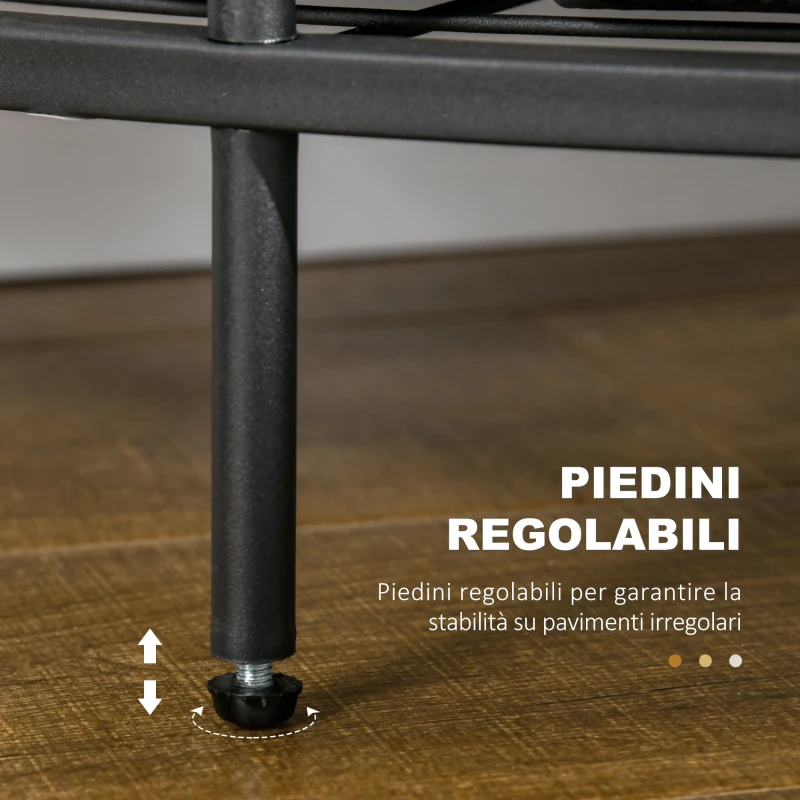 HOMCOM Appendiabiti da Terra Angolare con Panca e Scarpiera in Stile Industriale, 50x50x183cm, Marrone