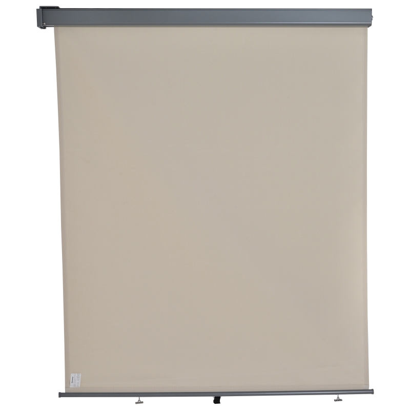 Outsunny Toldo para Balcón 160x250 cm Colocación en Techo o Pared Función Vertical y Horizontal con Tirador Color Beige