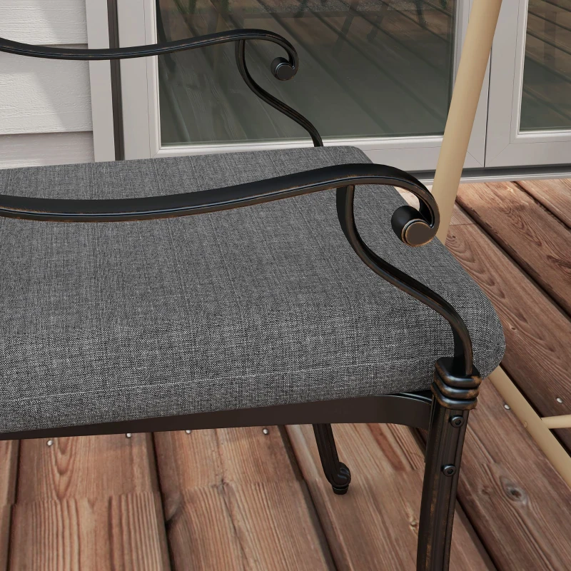 Outsunny Conjunto de Almofadas para Cadeiras 47x47x7 cm Conjunto de 4 Peças Almofadas para Cadeiras de Jardim Impermeáveis Cinza