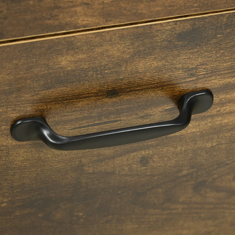 Vinsetto Armário para Impressora com Rodas e 2 Gavetas Fechadura e Prateleiras Abertas 90x3,5x68,5 cm Castanho Rústico e Preto