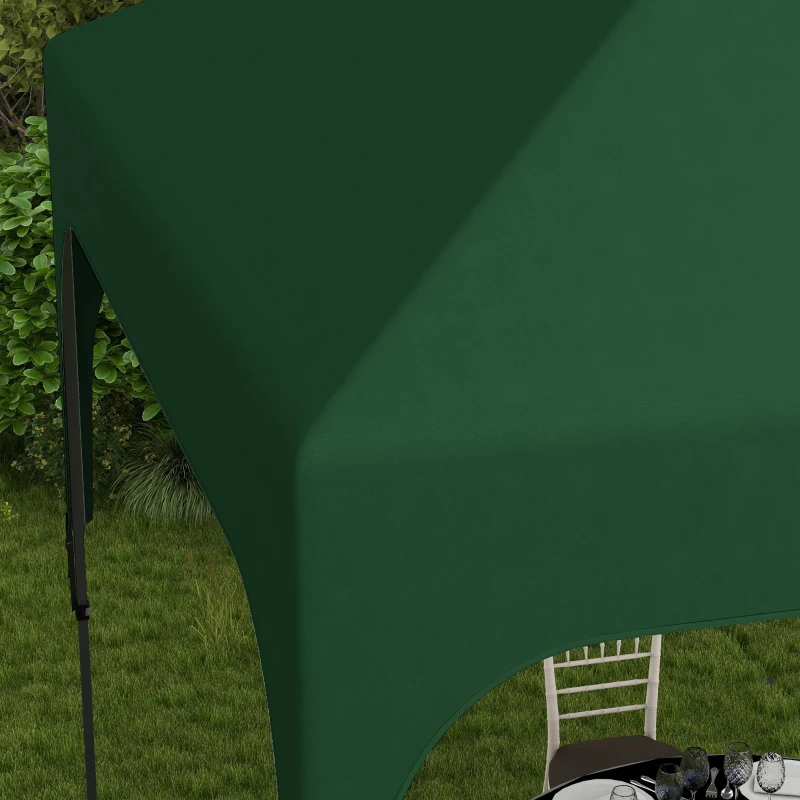 Outsunny Tenda Dobrável 2,5x2,5x2,68cm Tenda de Jardim com Proteção UV 50+ Altura Ajustável com 4 Sacos de Areia Verde Escuro