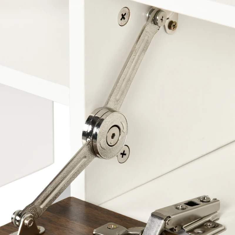 HOMCOM Móvel de TV Moderno Móvel para Televisores 153,6x25x42 cm e Prateleira de Parede 150x14,5x16,3 cm Branco e Marrom