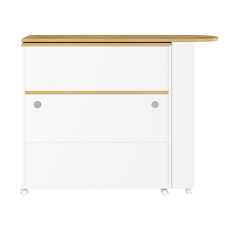 Moderno tavolo bar estensibile e mobile, con LED,grande spazio di stoccaggio, adatto a cucine, ristoranti e bistrot,138-204×39×105 cm, Bianco