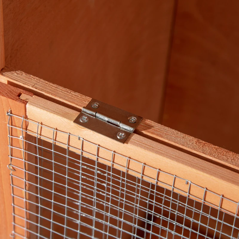 PawHut Gaiola para Pássaros de Madeira com 3 Portas 4 Poleiros Bandeja Amovível e Teto Asfáltico 80,5x57x153 cm Natural