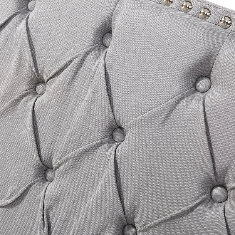 Polsterbett mit hydraulischem Bettkasten und drei Schubladen, Lattenrost mit Kopfteil, ohne Matratze, 180×200 cm, Hellgrau