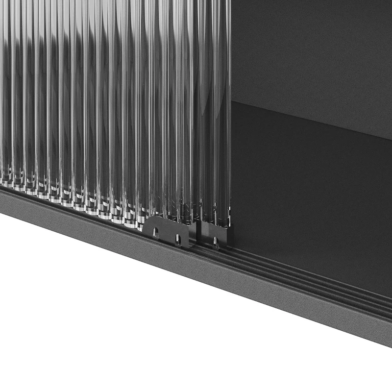 Mesa de bar extensible con almacenamiento, moderna mesa de bar móvil, mesa de bar telescópica con LED, 138-204×39×105 cm, negro