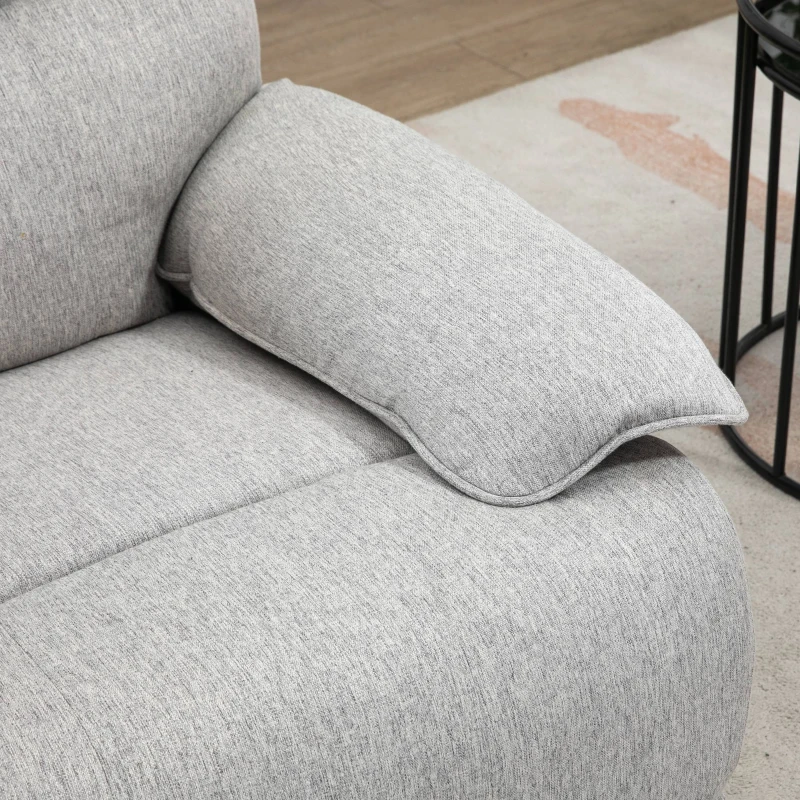 HOMCOM Relaxsessel mit Liegefunktion, Fußstütze, bis 160 kg, 89x98x101cm, Hellgrau(m-8)