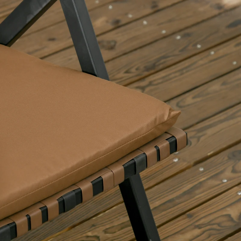 Outsunny Conjunto de Jardim de 4 Peças em Vime Sintético com 2 Poltronas 1 Sofá de 2 Lugares e 1 Mesa de Vidro Marrom e Preto