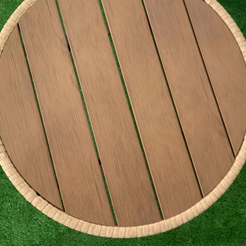 Outsunny Conjunto de Mesa e Poltronas para Jardim Exterior Jogo de 3 Peças de Vime com 2 Poltronas 1 Mesa para Terraço Natural