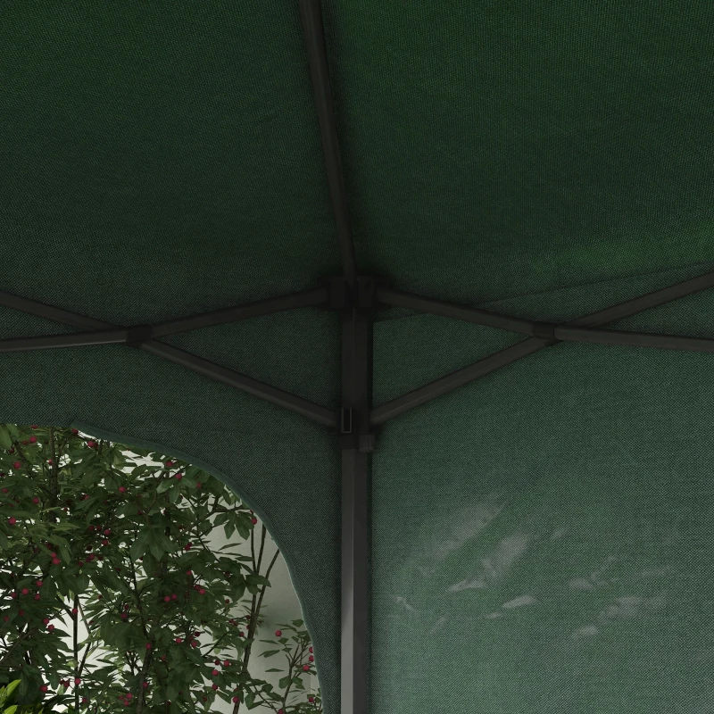 Outsunny Tenda Dobrável com Altura Ajustável 1 Parede Lateral Teto com Ventilação 4 Sacos de Areia e Bolsa de Transporte 3x3 m Verde
