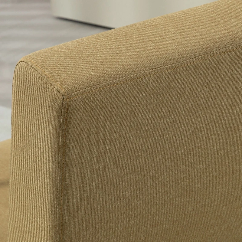 HOMCOM Poltrona Individual com Apoios de Braços Estrutura em Aço Dourado Estilo Moderno para Sala Quarto 62x81x92 cm Castanho