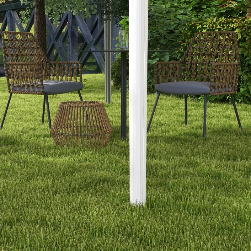 Outsunny Tenda Dobrável 3x3 m Tenda de Jardim com Altura Ajustável Bolsa de Transporte Tecido Anti-UV e Sacos de Areia Branco