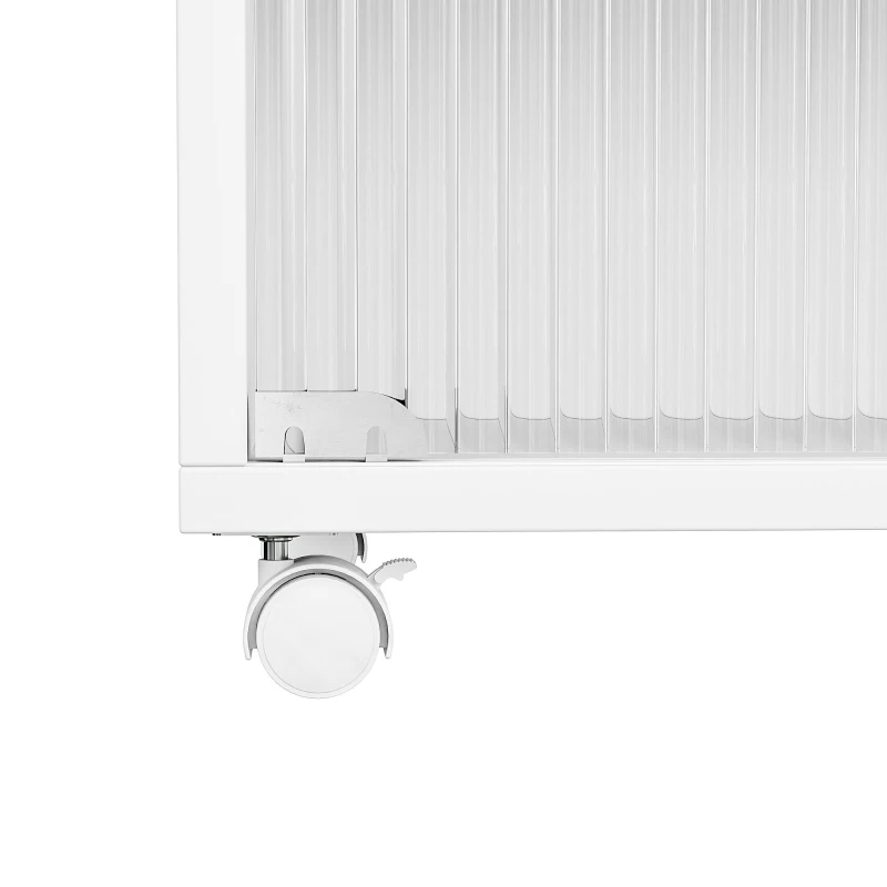 Mesa de bar extensible con almacenamiento, Mesa de bar moderna con LED, Mesa alta móvil con puertas correderas, 138-204×39×105 cm, Blanco