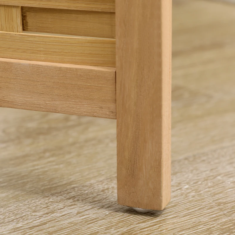 HOMCOM Biombo de 3 Paineis Separador de Ambientes Dobrável 120x1,8x170 cm Divisor de Ambientes com Padrão Tecido em Bambu Madeira