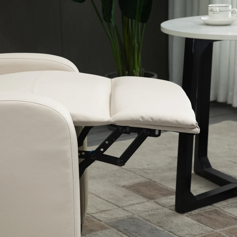 HOMCOM Poltrona de Massagem Reclinável com 2 Zonas de Massagem 8 Programas e 5 Níveis de Intensidade 68x88x98 cm Creme