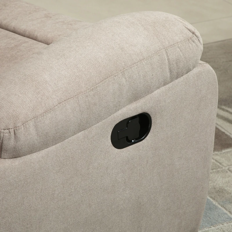 HOMCOM Poltrona Reclinável De Sala de Estar Poltrona Relax Reclinável Manual com Apoio para os Pés 93x88x102 cm Bege