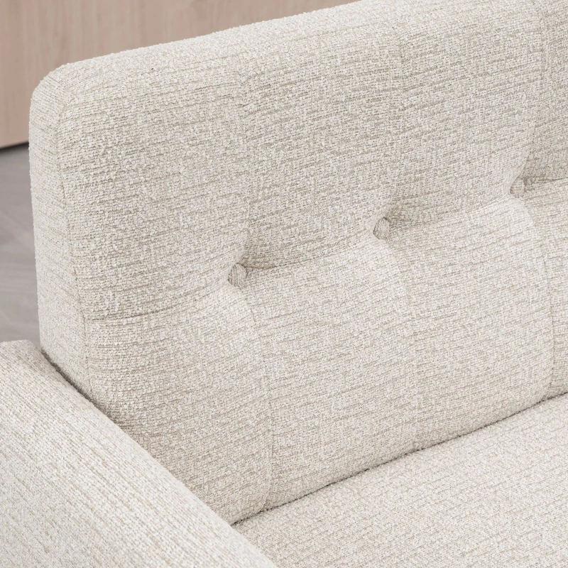 HOMCOM Sofá de 2 Lugares Estofado em Veludo Sofá de Sala de Estar Moderno com Apoio para os Braços e 114x71x82 cm Beige