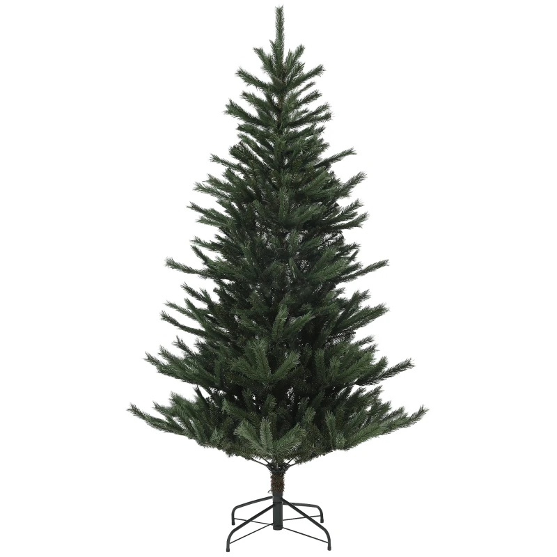 HOMCOM Árvore de Natal Artificial 210 cm com 793 Ramo e Suporte de Aço Árvore de Natal para Sala de Estar Interior Verde