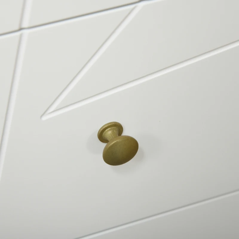 HOMCOM Cómoda de Quarto Moderna Cómoda de Madeira com 4 Gavetas e Pés Metálicos para Sala Escritório 60x40x100 cm Branco